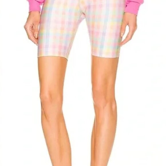 Beyond Yoga Pants - Beyond Yoga Pastel Gingham High Waisted Biker Shorts